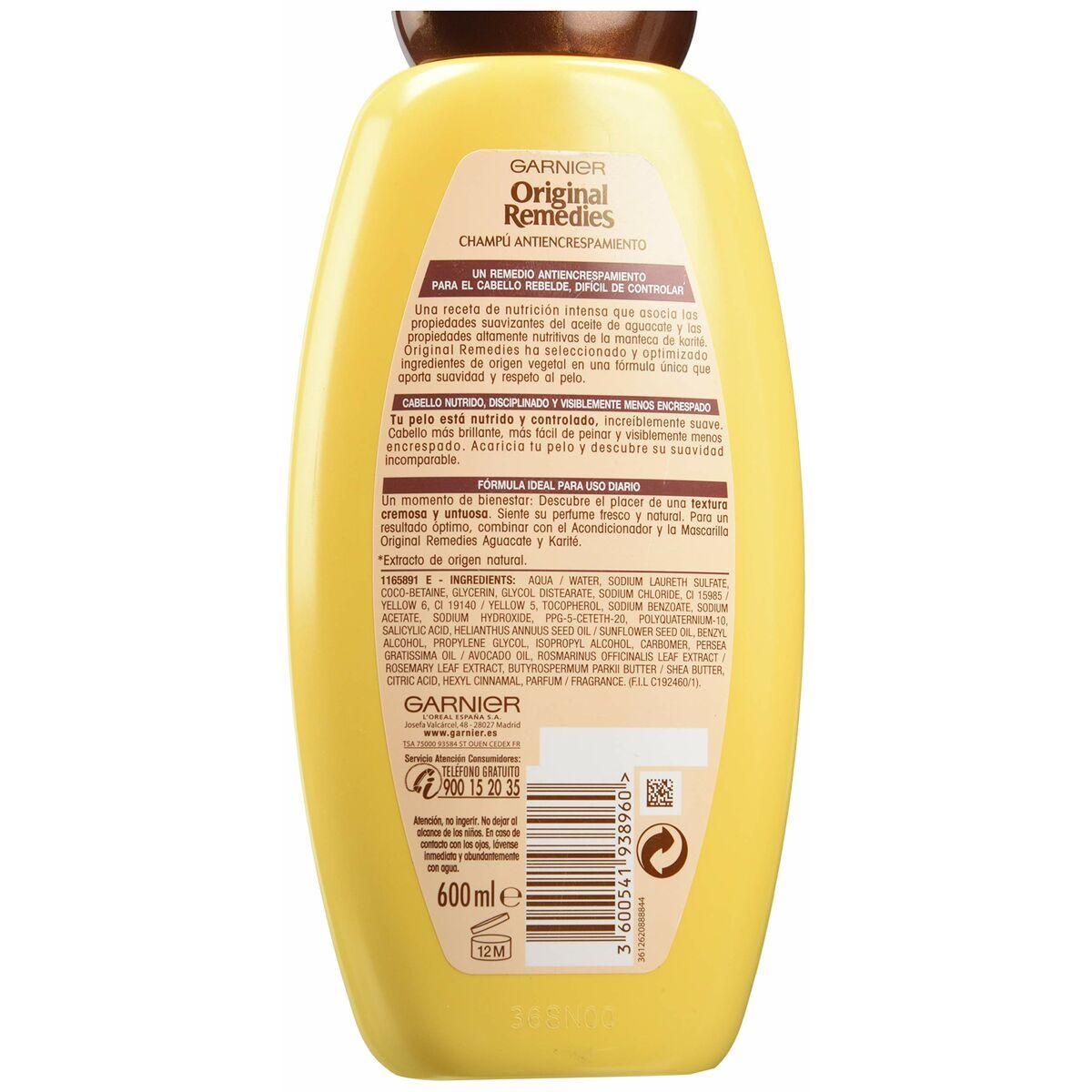 Garnier Original Remedies Avokadų ir taukmedžių šampūnas 600ml