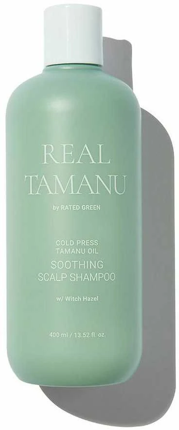 Rated Green Rated Žalias Įvertintas Žalias Real Tamanu šalto spaudimo Tamanu aliejaus raminamasis galvos odos šampūnas 400 ml