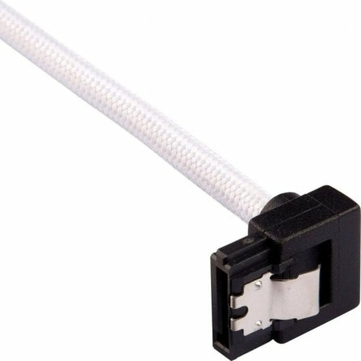 „Corsair Premium Sleeved SATA“ kampinis kabelis, baltas 30 cm – 2 vnt. pakuotėje