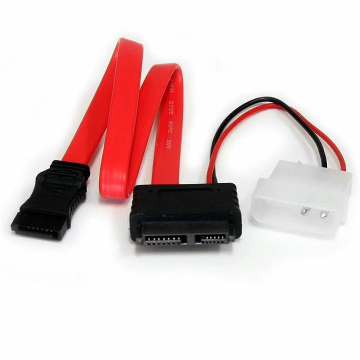 StarTech SATA - SATA Slimline + Molex, 0.3m, Raudona (SLSATAF12)