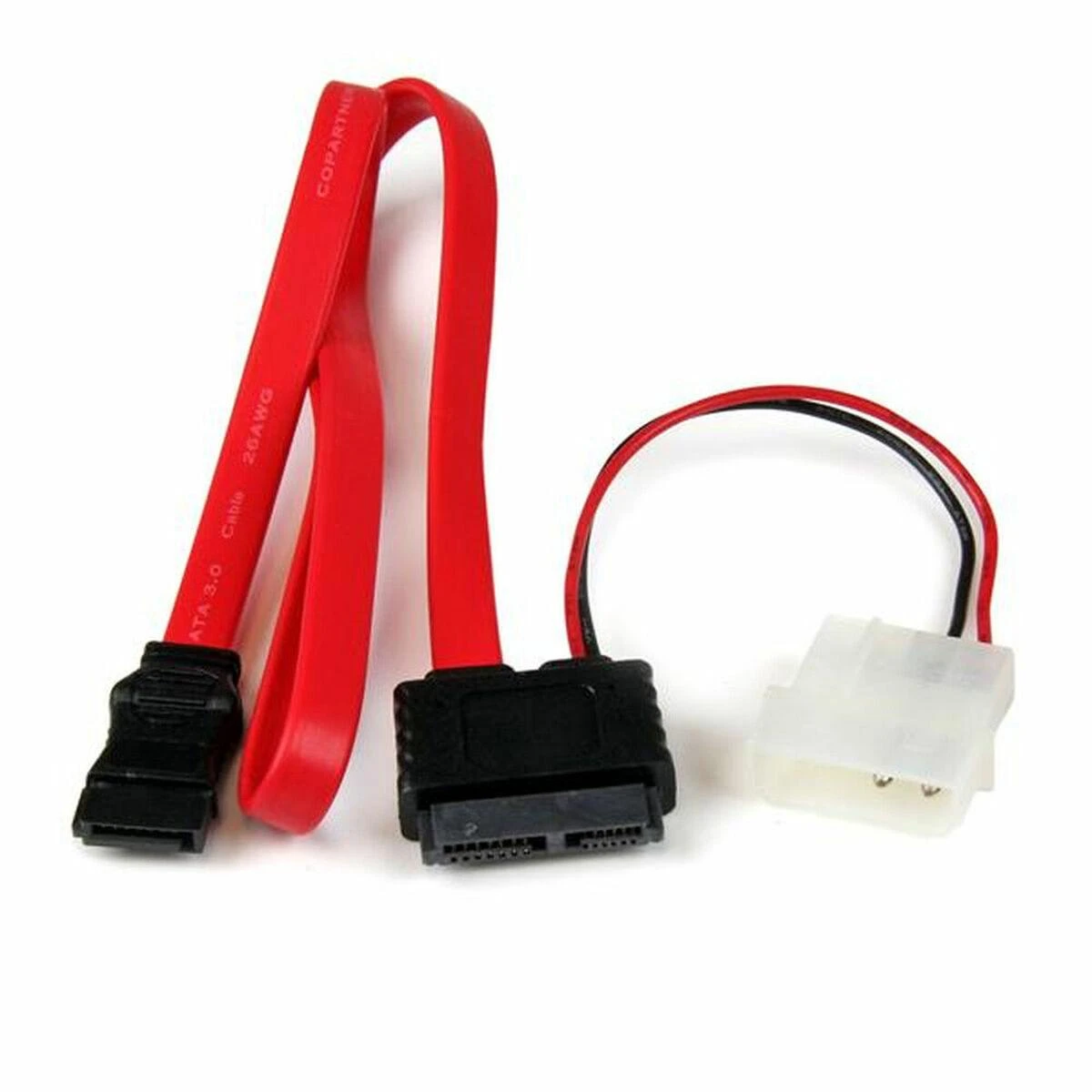 StarTech SATA - SATA Slimline + Molex, 0.5m, Raudona (SLSATAF20)