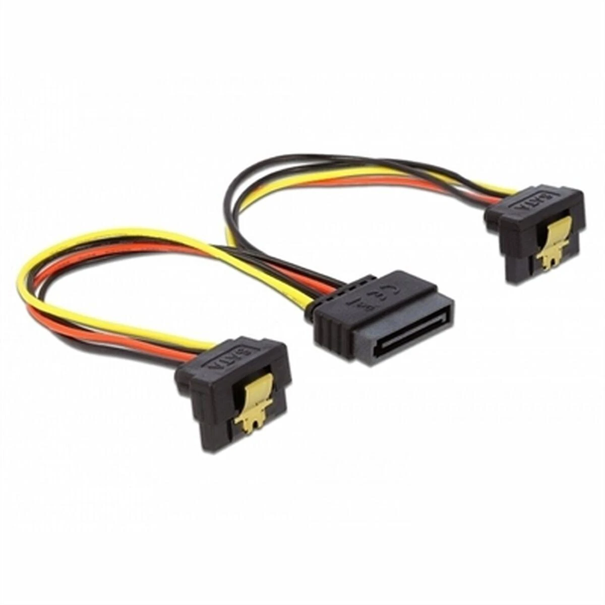 DELOCK Kabelis Power SATA 15 Pin > 2 x SATA HDD mit Metallclip– gewinkelt