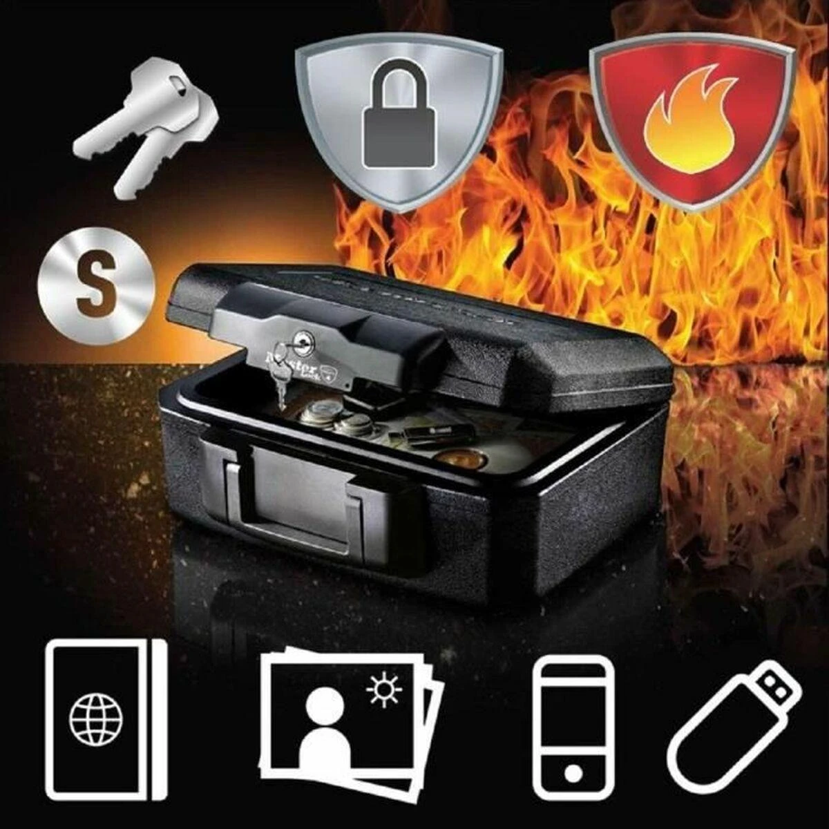 Master Lock Maža dėžutė su apsauga nuo ugnies L1200
