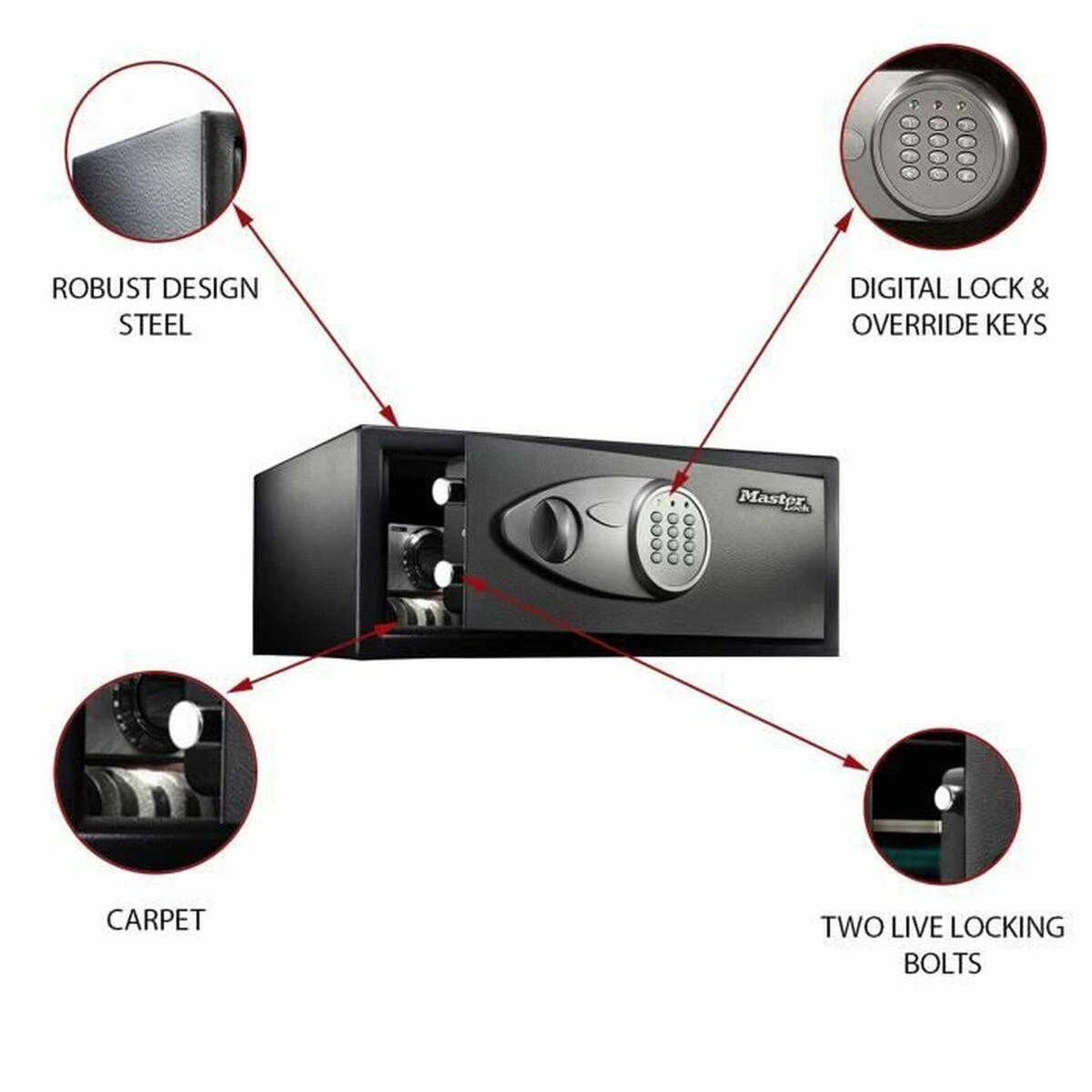 Master Lock Didelis seifas su el. kodine spyna X075ML