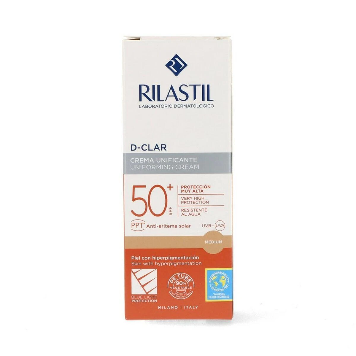 Rilastil D-Clar Spf50+ Fotoapsauginis kremas suvienodinantis veido spalvą 40ml