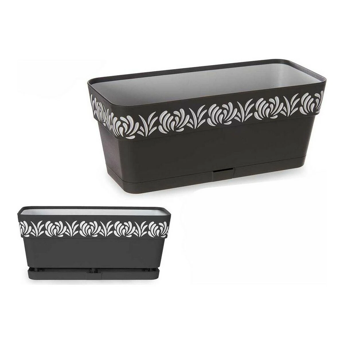 Stefanplast Self-watering planter Gaia Antracito Plastmasinis (13,3 x 12,3 x 29,3 cm)