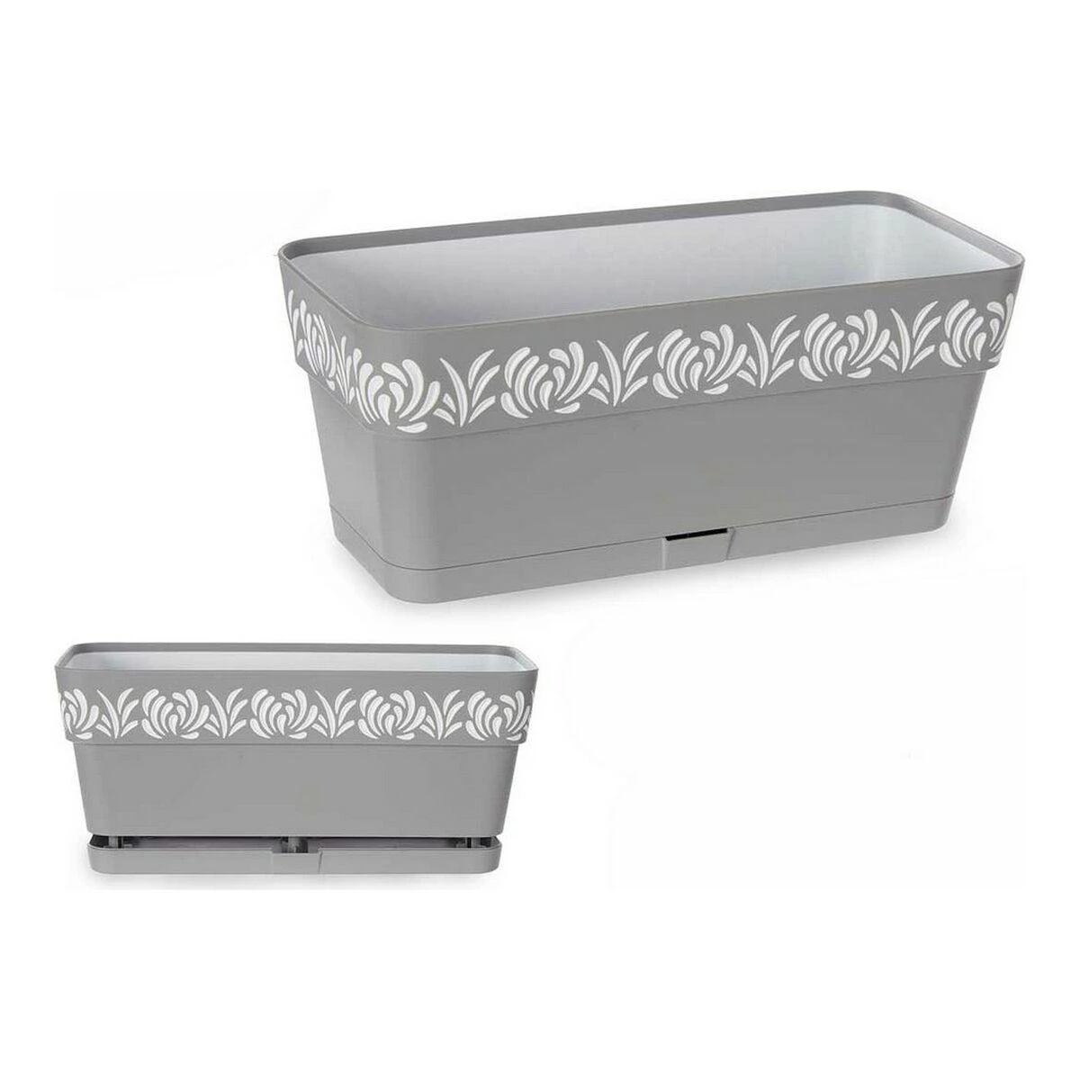 Stefanplast Self-watering planter Gaia Pilka Plastmasinis (13,3 x 12,3 x 29,3 cm)