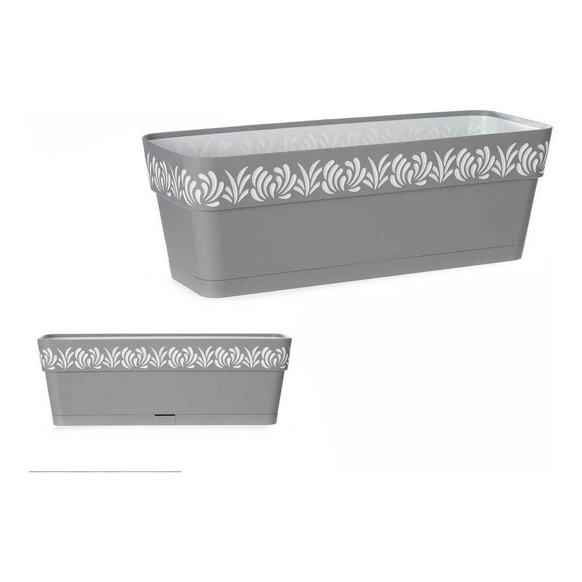 Stefanplast Self-watering planter Gaia Pilka Plastmasinis (19 x 17 x 49,5 cm)