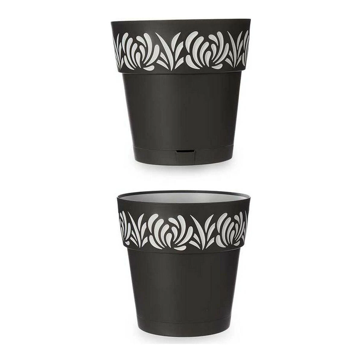 Stefanplast Self-watering pot Gaia Antracito Plastmasinis (29 x 29 x 29 cm)
