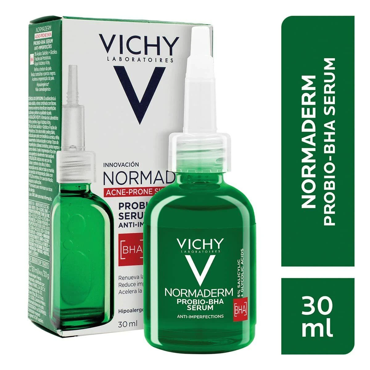 Vichy Normaderm Probio-BHA Serumas serumas aknės pažeistai odai, 30 ml