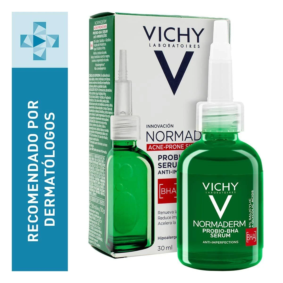 Vichy Normaderm Probio-BHA Serumas serumas aknės pažeistai odai, 30 ml