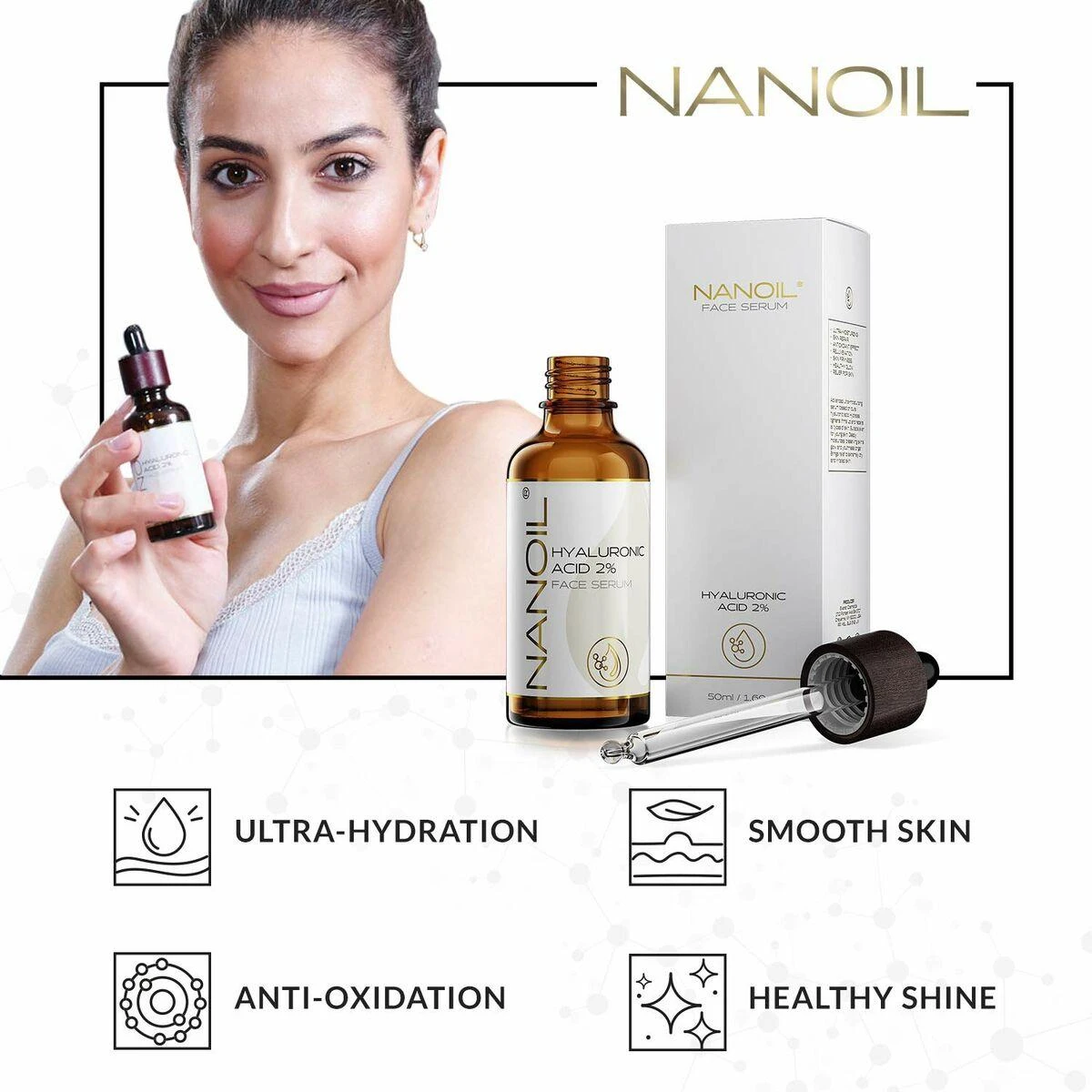 Nanoil Nanolash veido serumas su hialurono rūgštimi 50ml