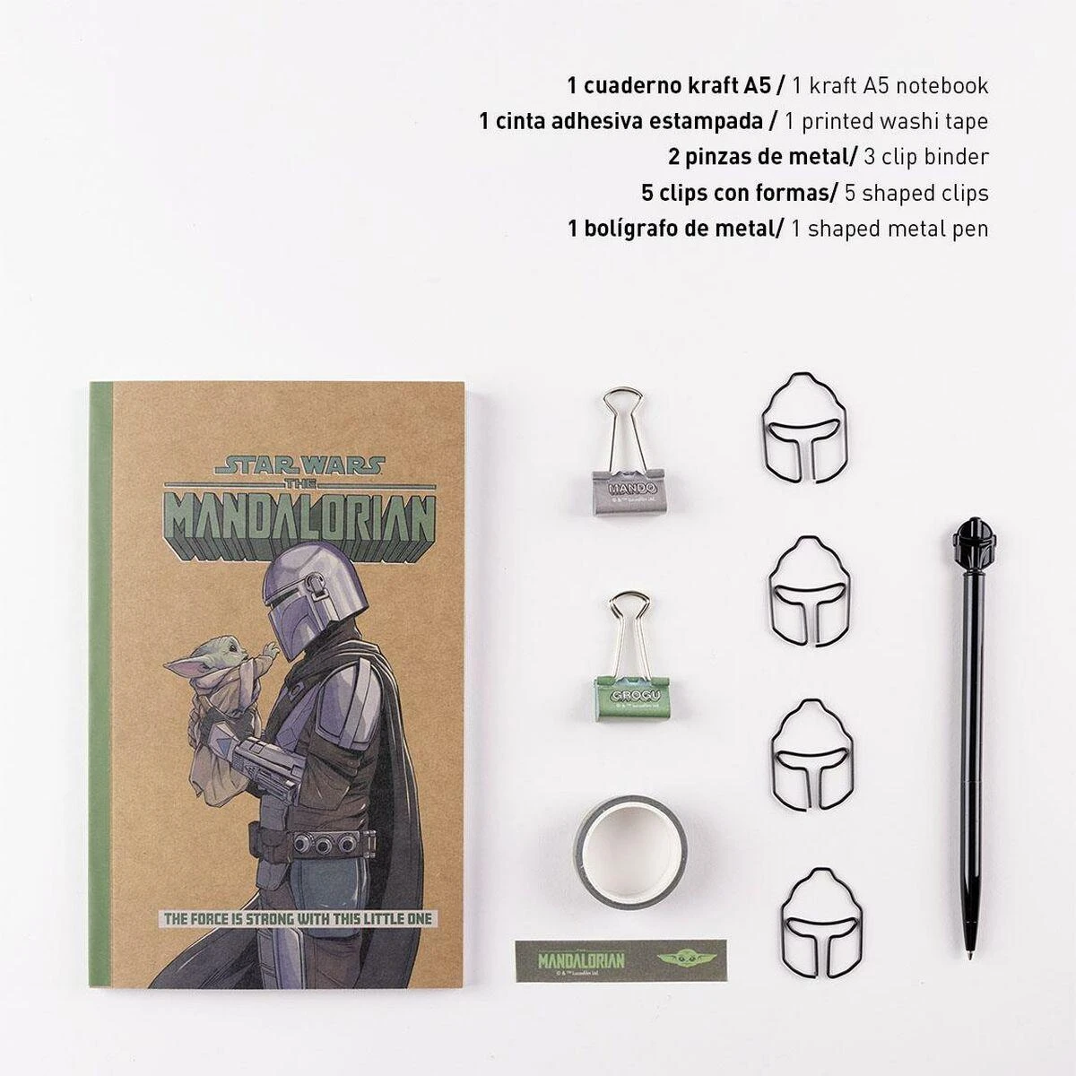 CERDÁ Set de Papetărie The Mandalorian 10 Dalys Žalia