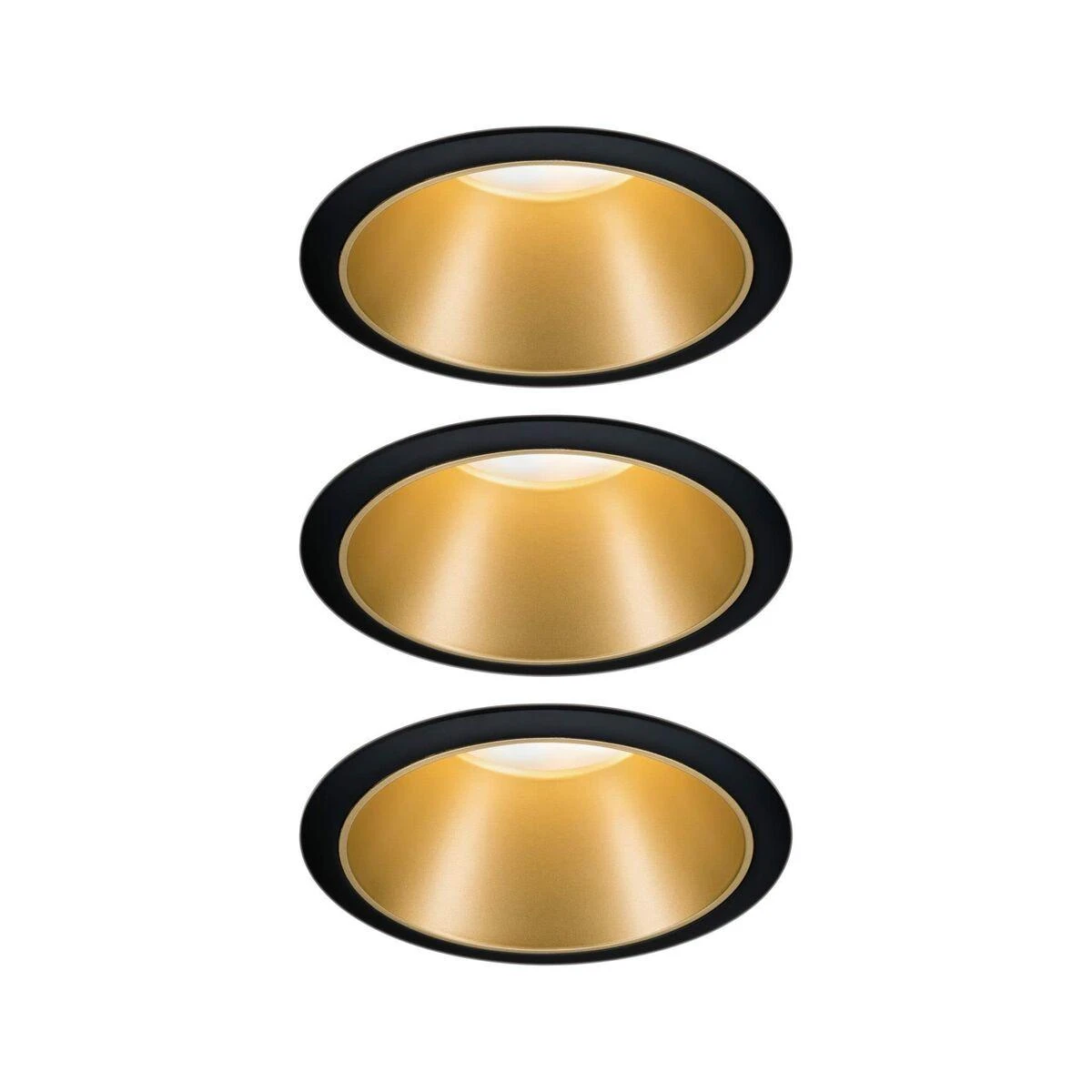 „Paulmann Cole Coin“ įleidžiamas šviestuvas, 3 pakopų pritemdymas, LED, 3x6,5W, 2700K, 230V, Juodas/Auksinis-Mat/Plastic