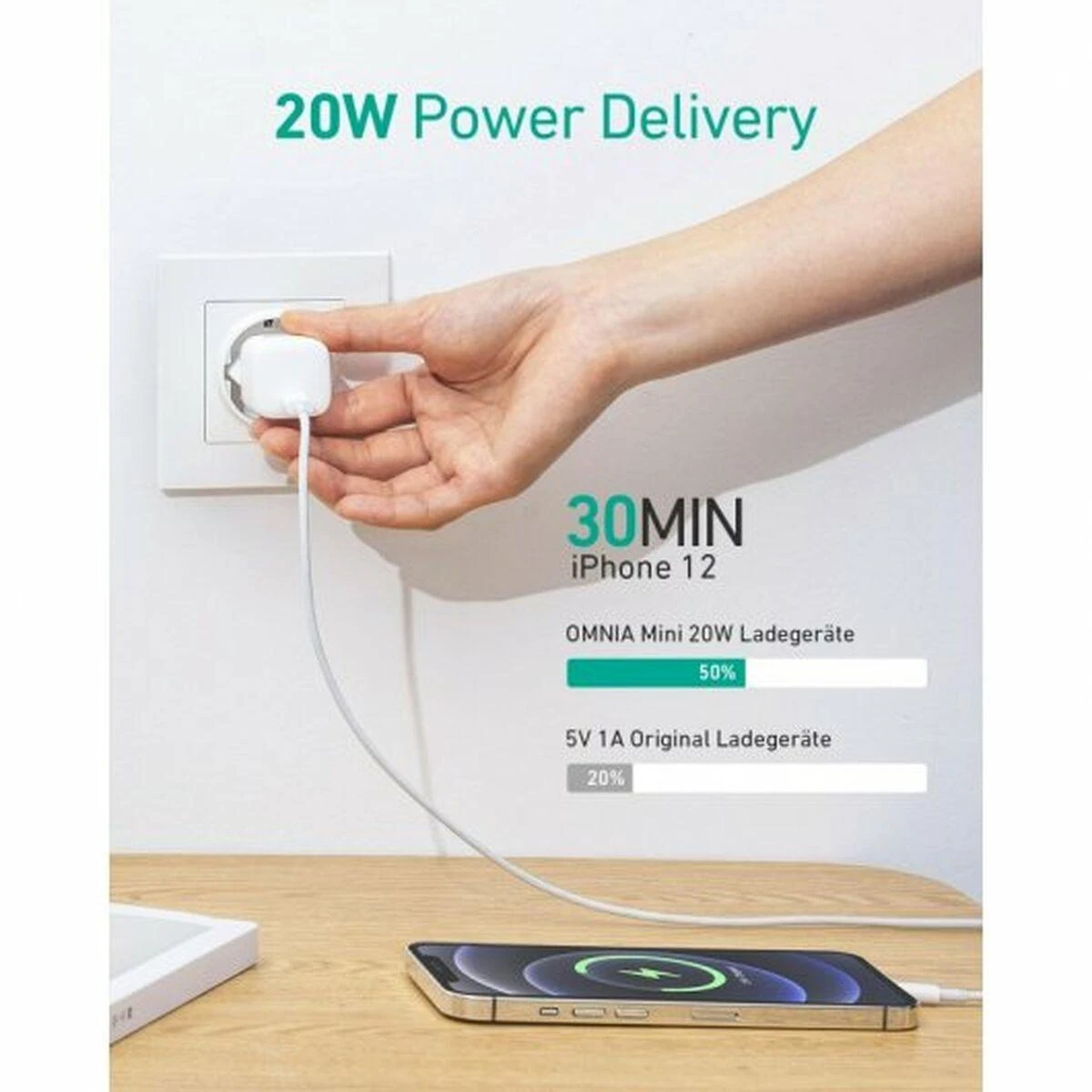 Aukey PA-B1 įkroviklis 1x USB-C 3 A (PA-B1)