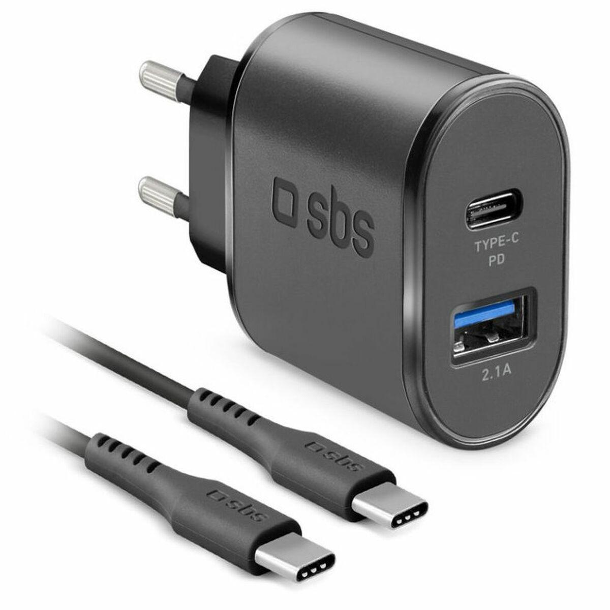 Įkroviklis SBS Mobile 1x USB-A 1x USB-C 3 A (TEKITTRPDCK)