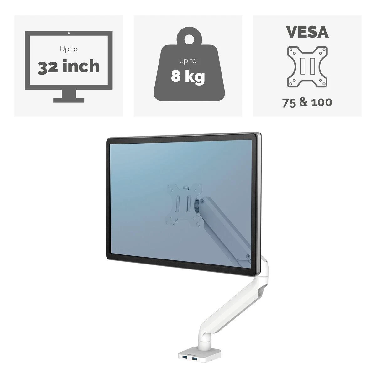 Laikiklis Fellowes | Platinum Monitorius Arm iki 27" | 8056201 | Baltas