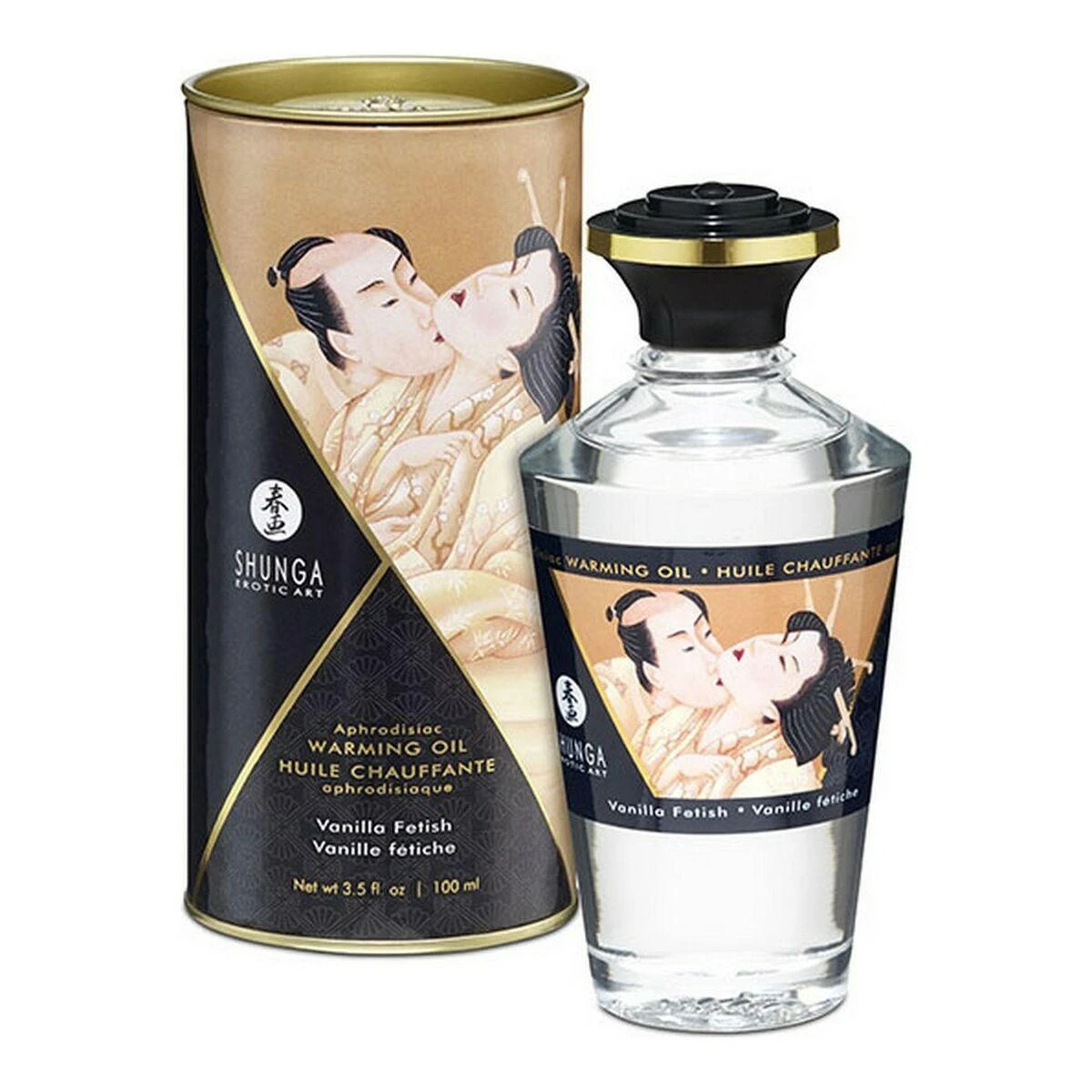 Shunga - Afrodiziako šildantis aliejus su vanile, fetišas, 100 ml