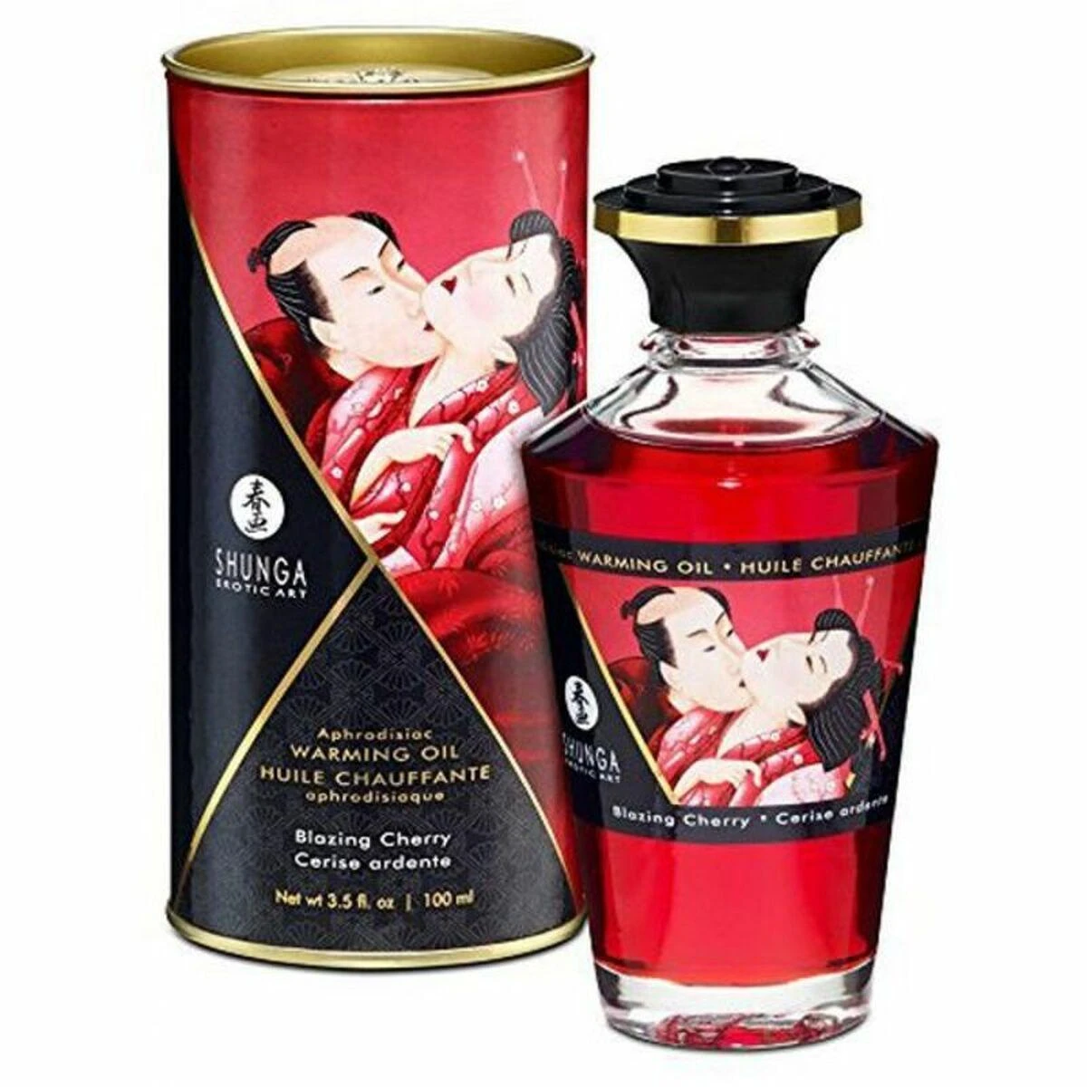 Cherry Shunga - Afrodiziako šildomasis aliejus „Liepsnojančios vyšnios“ 100 ml