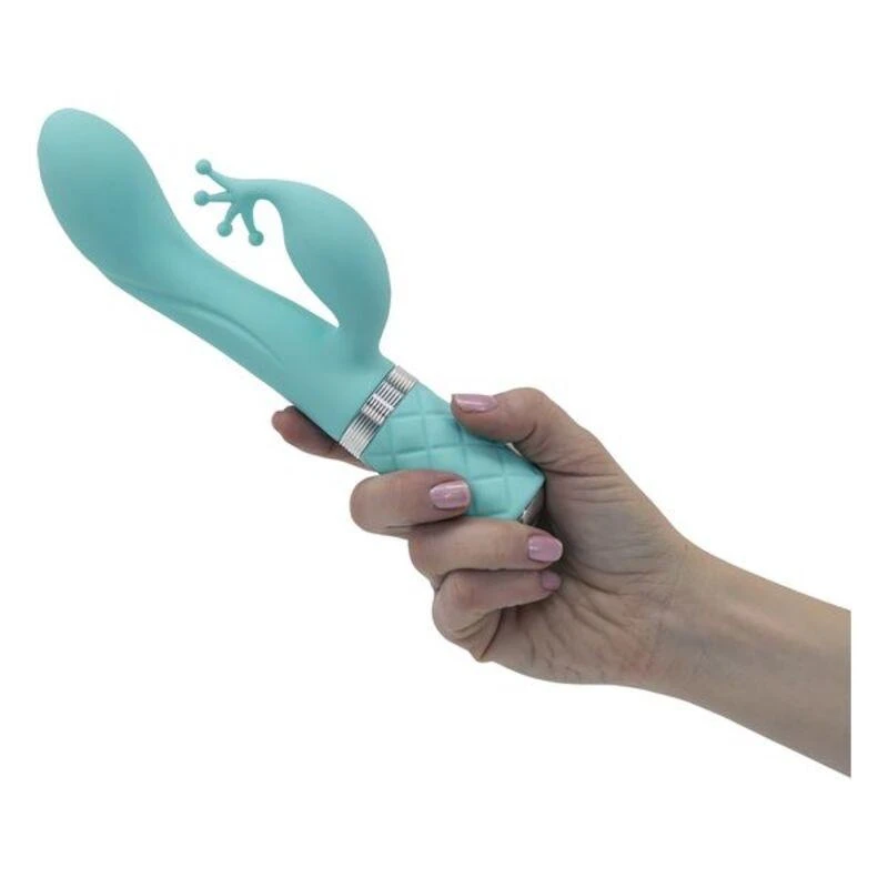 „Pillow Talk“ – „Kinky Rabbit“ ir „G-Spot“ vibratoriaus žalsvai mėlyna spalva