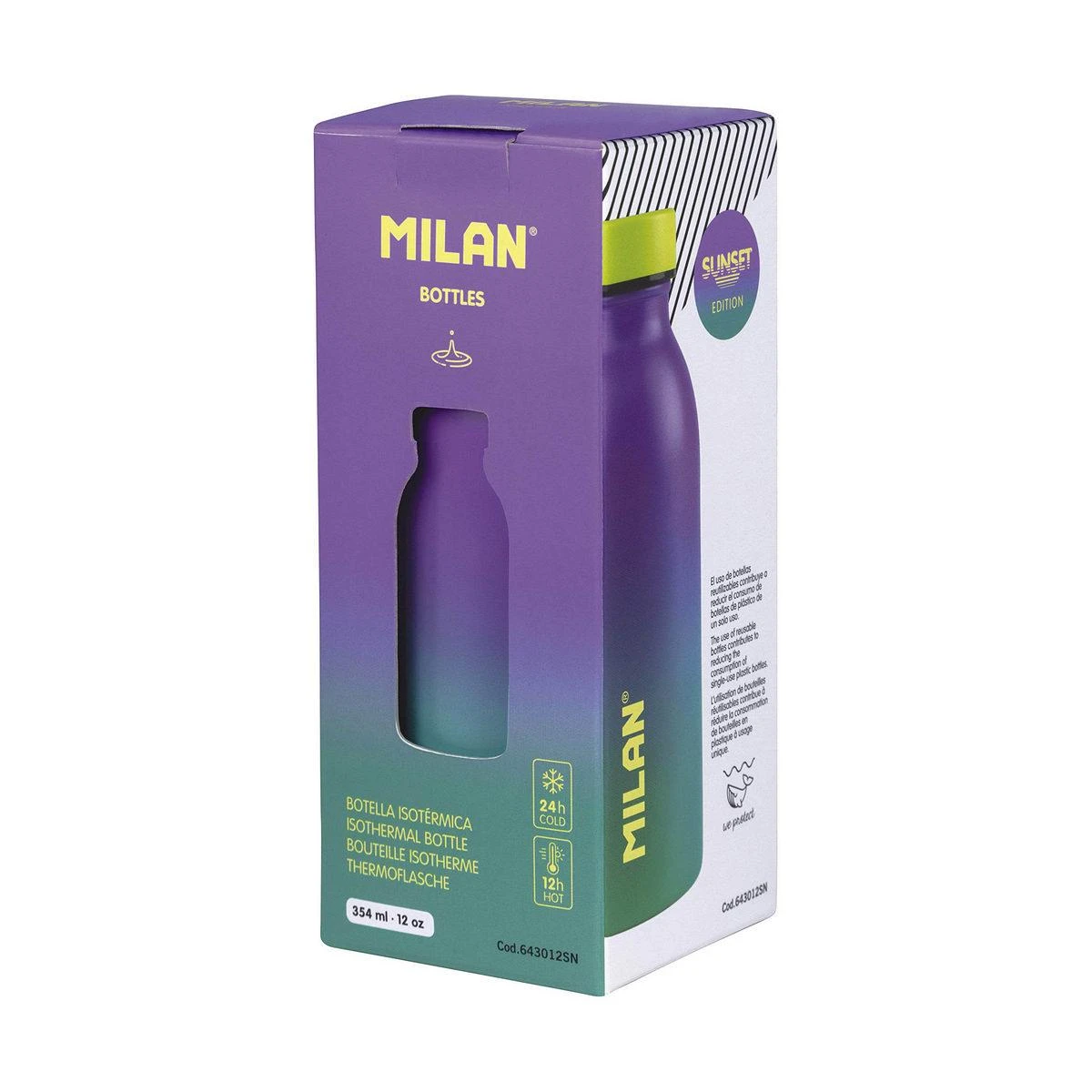 Termosas buteliukas 345 ml fioletinis su geltonu dangteliu Sunset Milan