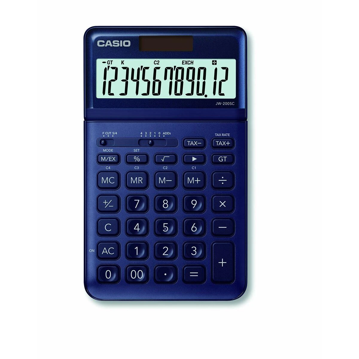 Stalinis skaičiuotuvas CASIO JW-200SC, tamsiai mėlyna sp.