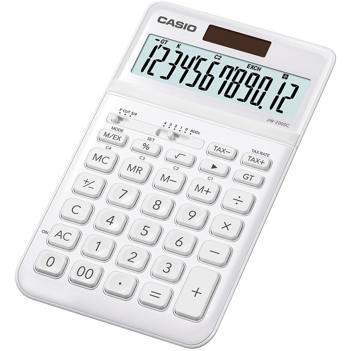 Stalinis skaičiuotuvas CASIO JW-200SC, balta sp.