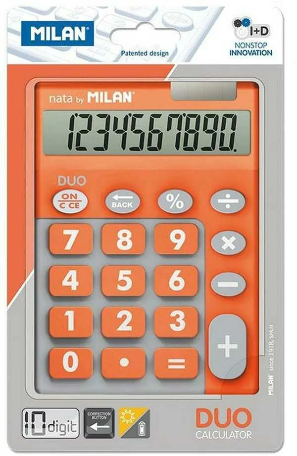 Milan Calculator Touch Duo 10 skaitmenų oranžinė skaičiuoklė