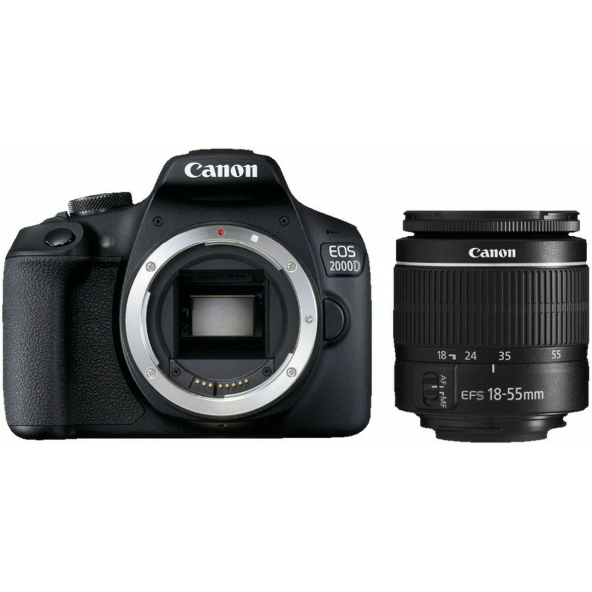 Canon EOS 2000D 18-55 III EU26 SLR fotoaparatų komplektas, megapikselis 24,1 MP, ISO 12800, Ekrano įstrižainė 3,0 ", Wi-Fi, vaizdo įrašymas, APS-C, Juodos spalvos