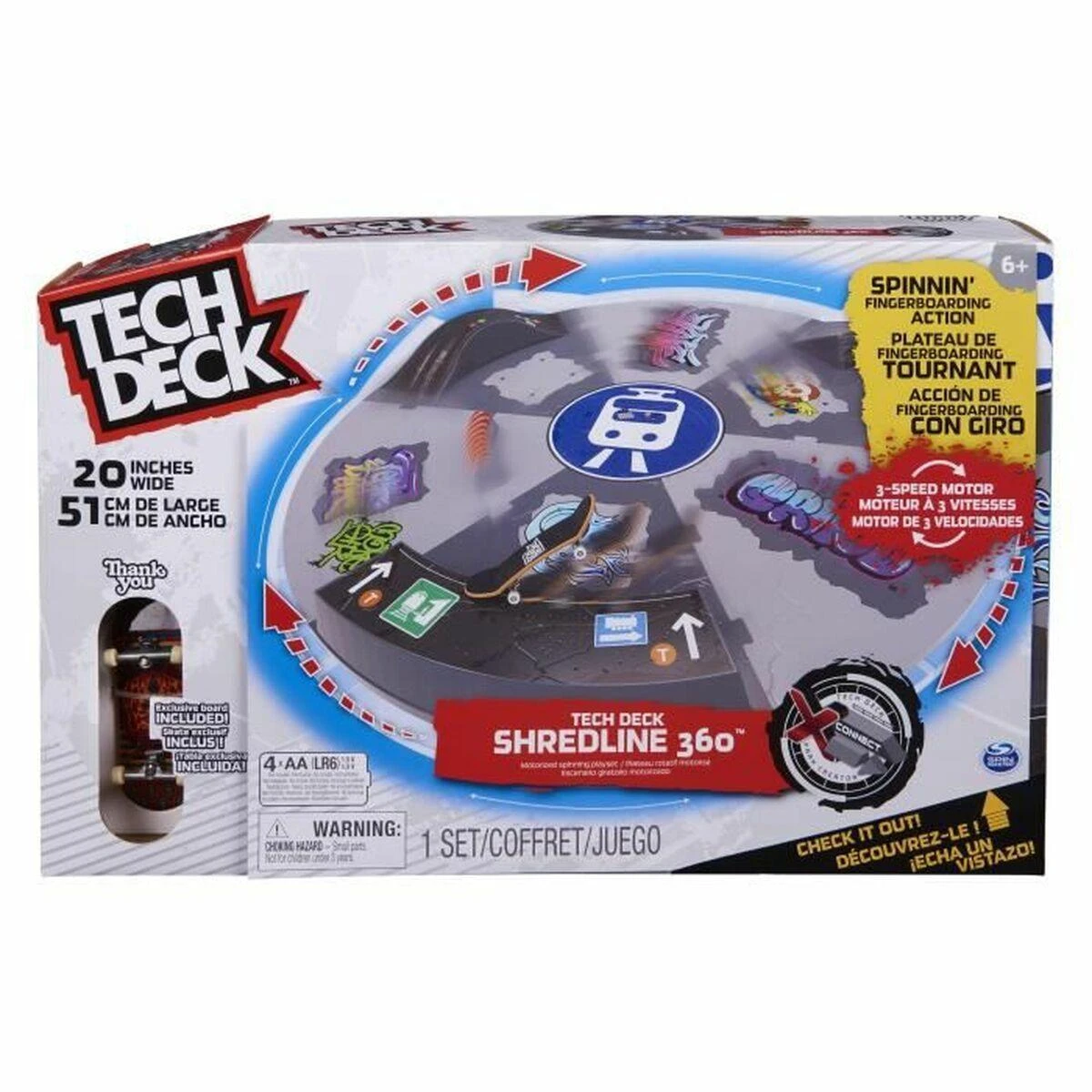 Spin Master Grifo besisukanti rampa „Shredline“ 360 laipsnių kampu, 51 cm + „Riedlente Thank You Tech“ denis