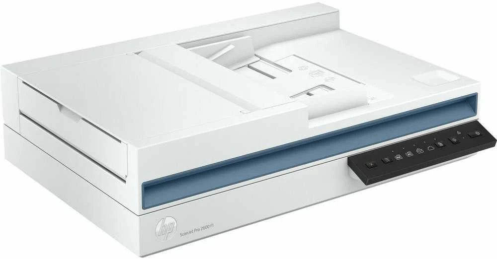 Skeneris Hewlett Packard (HP) „HP ScanJet Pro 2600 f1“ skaitytuvas – A4 spalvotas 300 dpi, plokščias nuskaitymas, automatinis dokumentų tiektuvas, automatinis dvipusis, OCR / nuskaitymas į tekstą, 25 ppm, 1500 puslapių per dieną