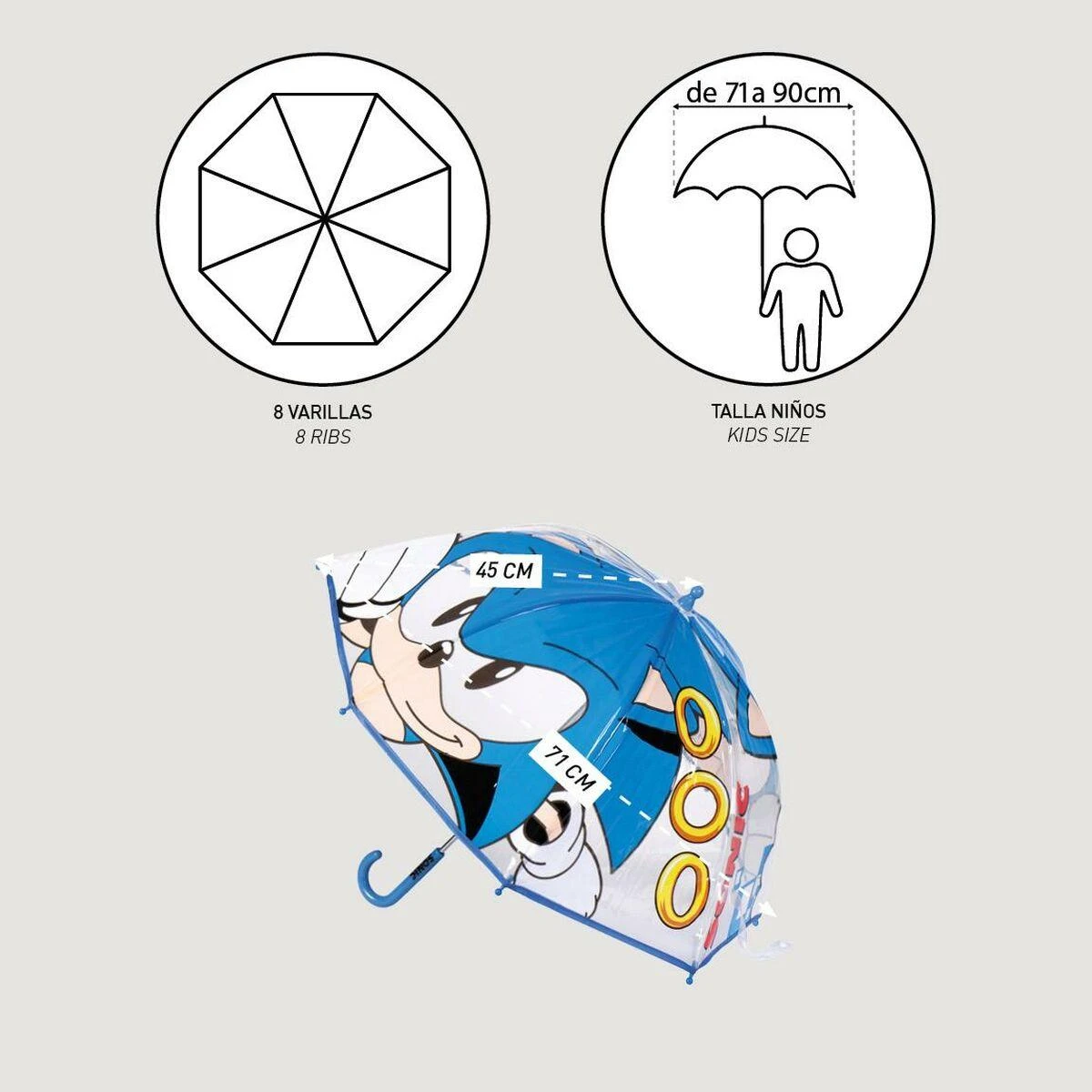 Skėtis Sonic Ø 71 cm Mėlyna