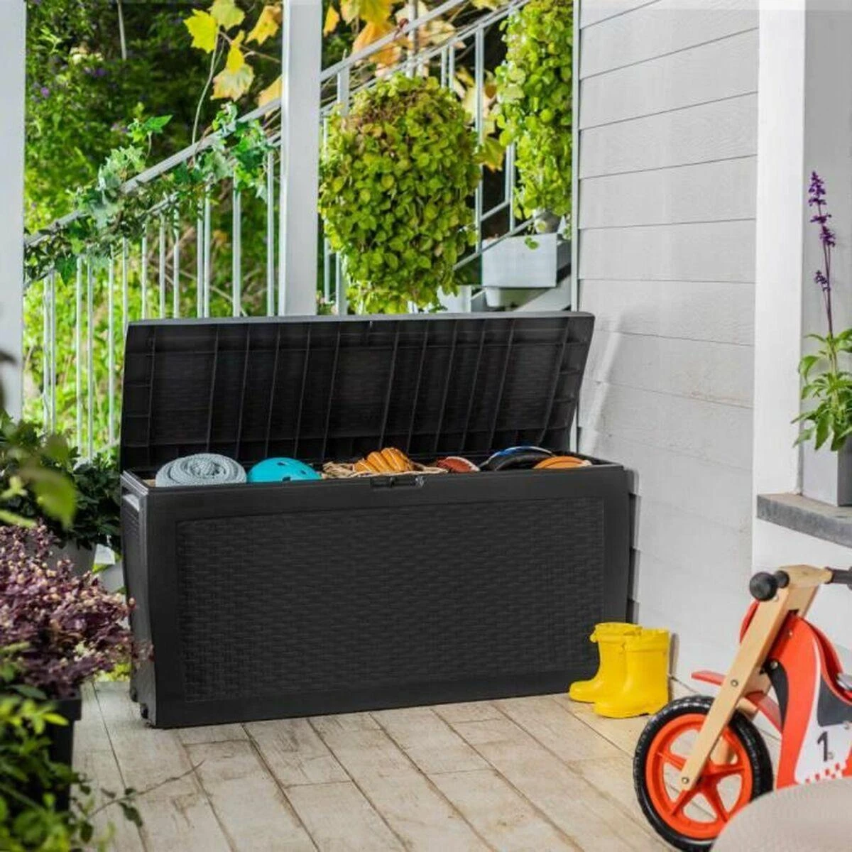 Daiktadėžė Keter Samoa Rattan 270L, grafito