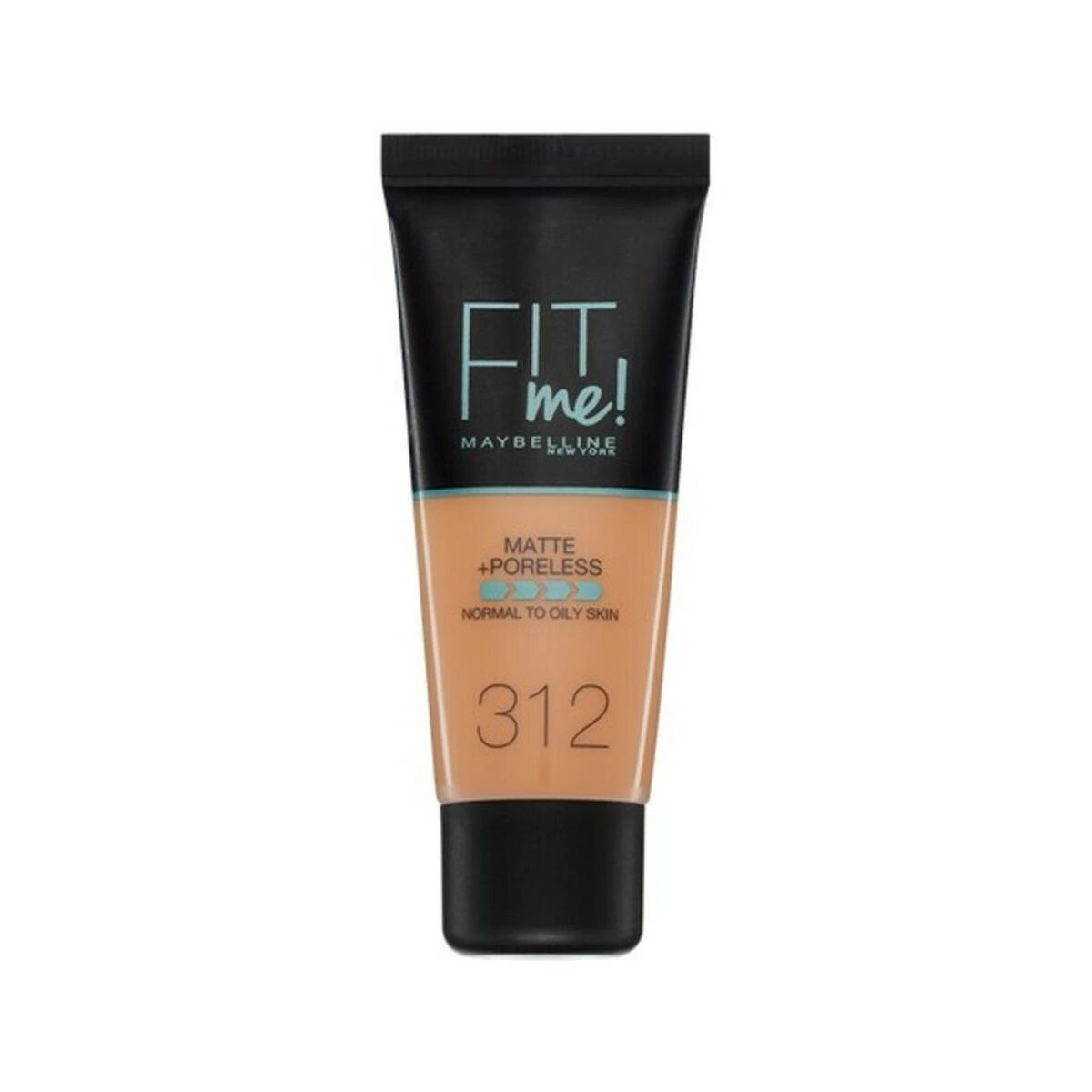 „Maybelline Fit Me Matte + Poreless“ skystas makiažo pagrindas, 312 Golden, 30 ml