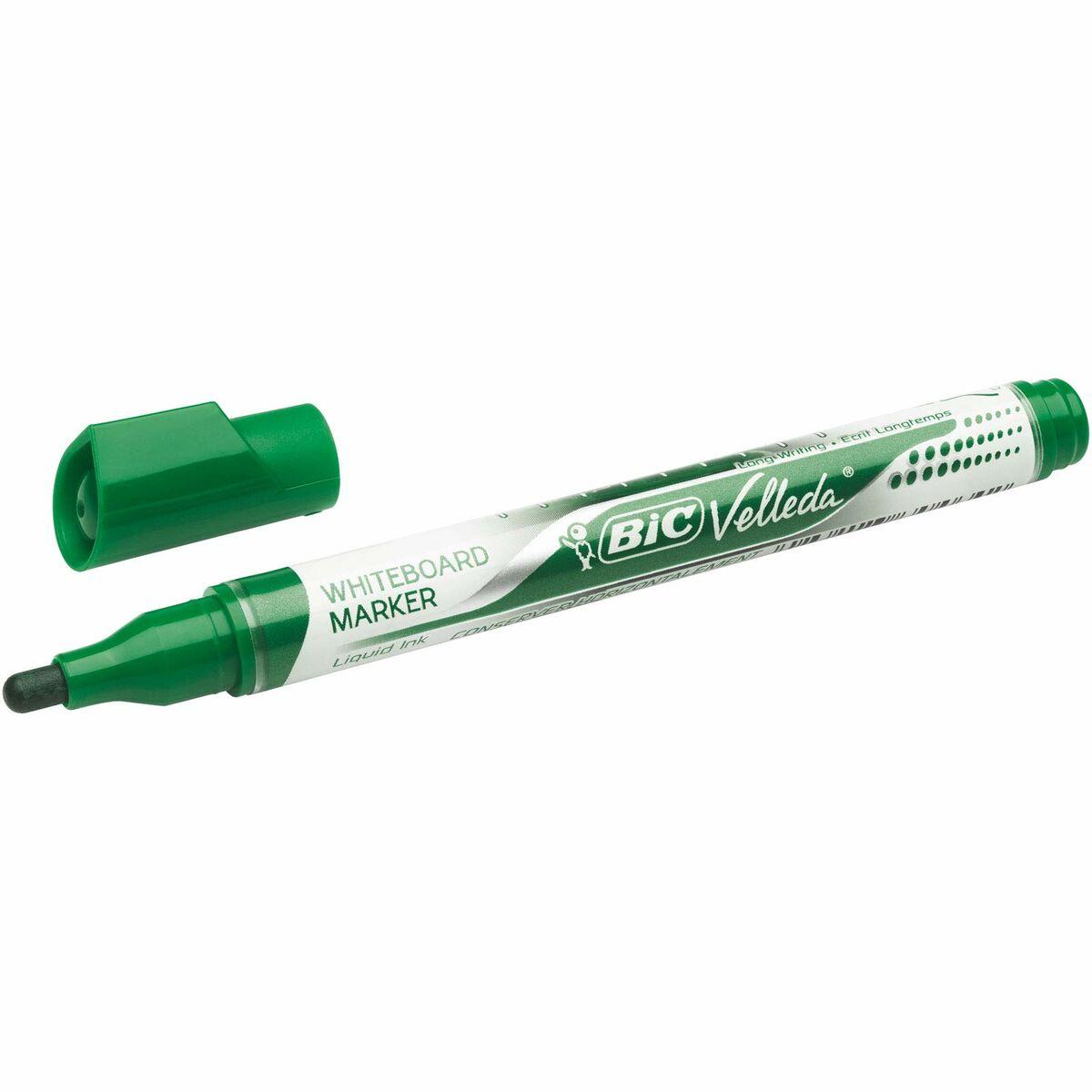 Bic Žymeklis baltai lentai Velleda Liquid Ink 2,2-4,2 mm, žalias, pakuotėje 12 vnt.