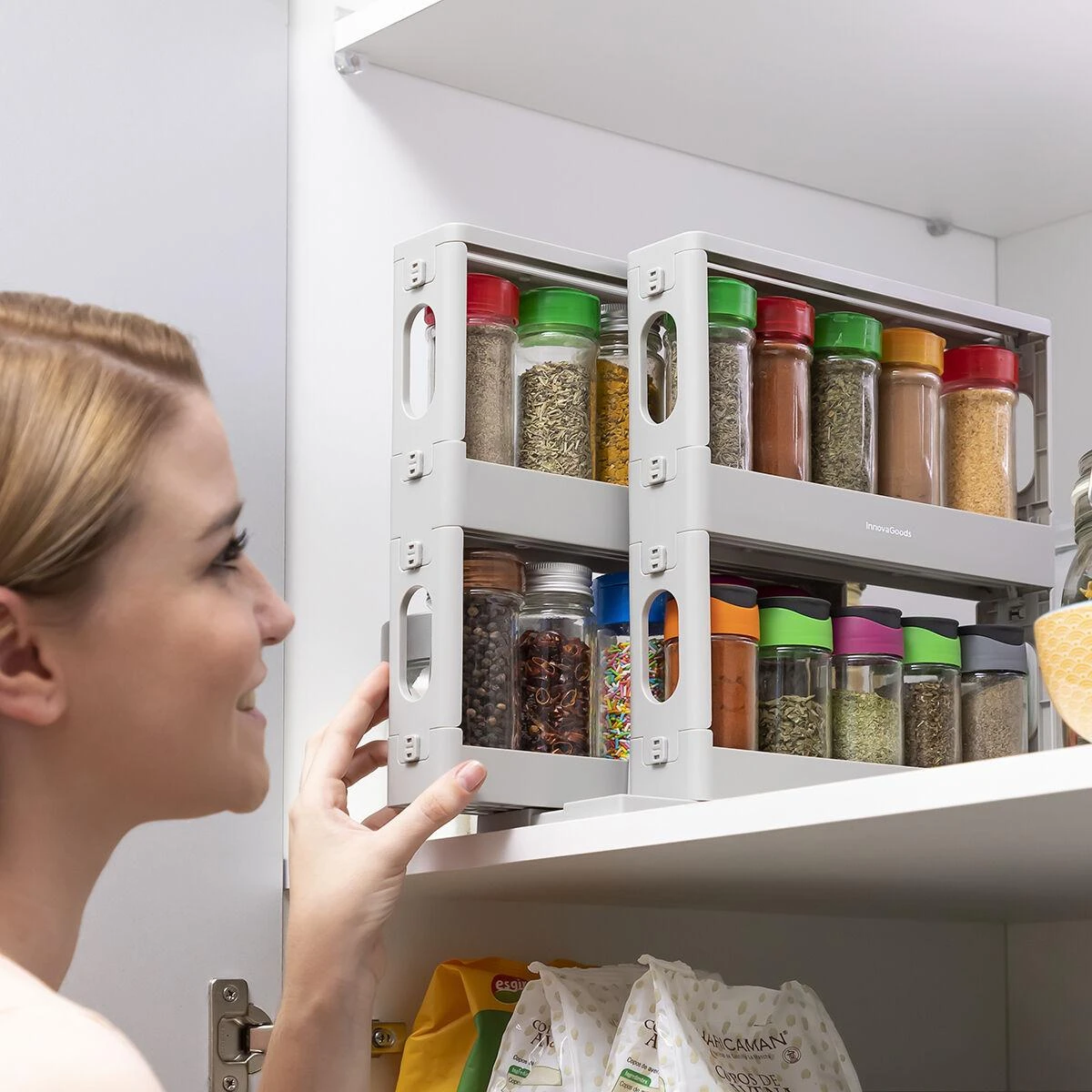 InnovaGoods ištraukiamas ir pasukamas Lentyna InnovaGoods Rispick prieskonių organizatorius