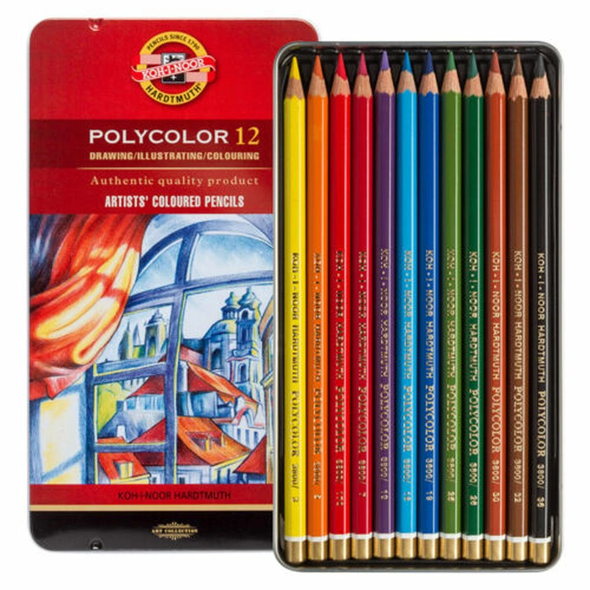 Koh I noor Spalvoti kokybiški pieštukai Polycolor 12sp