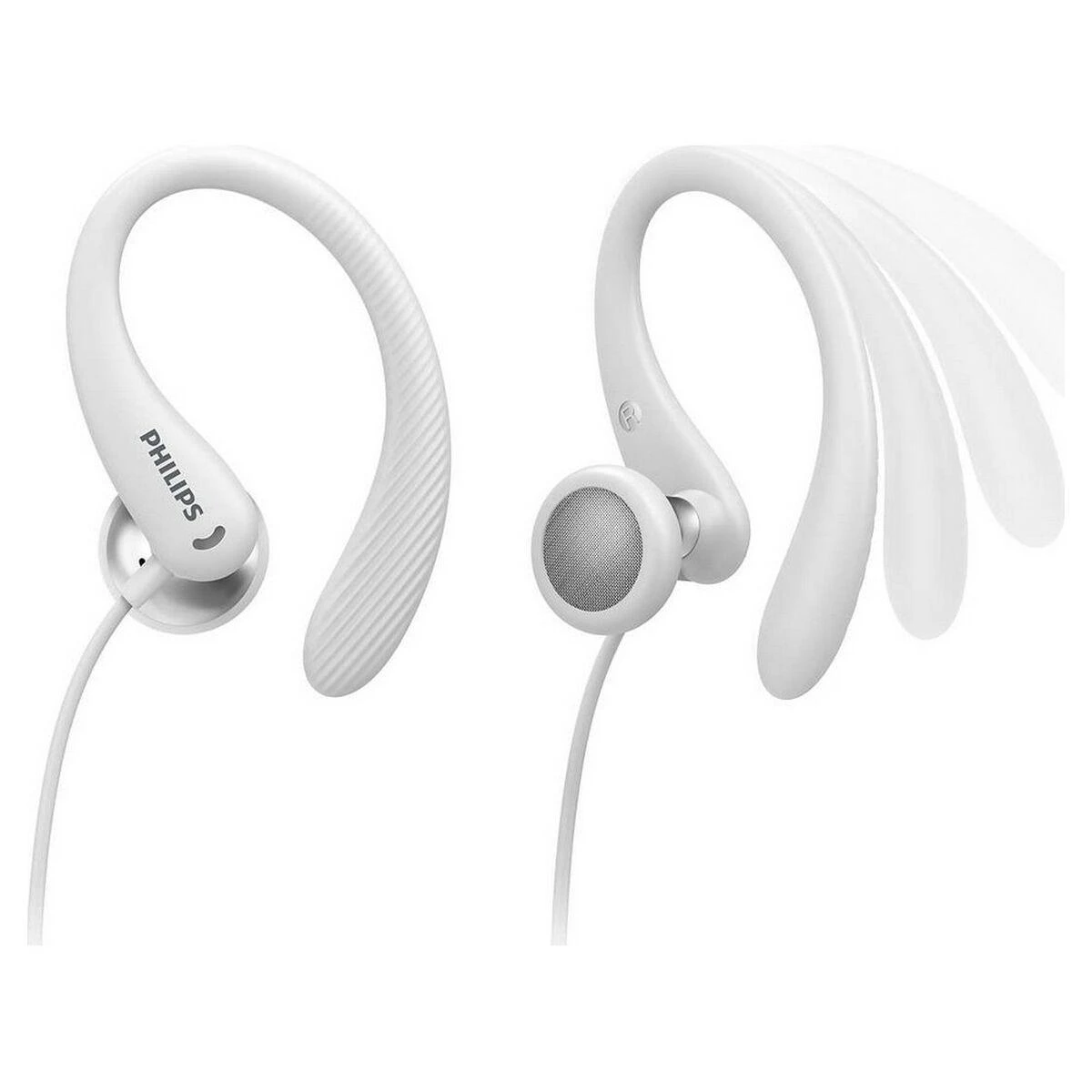 Į ausis dedamos sportinės ausinės su mikrofonu Philips TAA1105WT/00, Baltos
