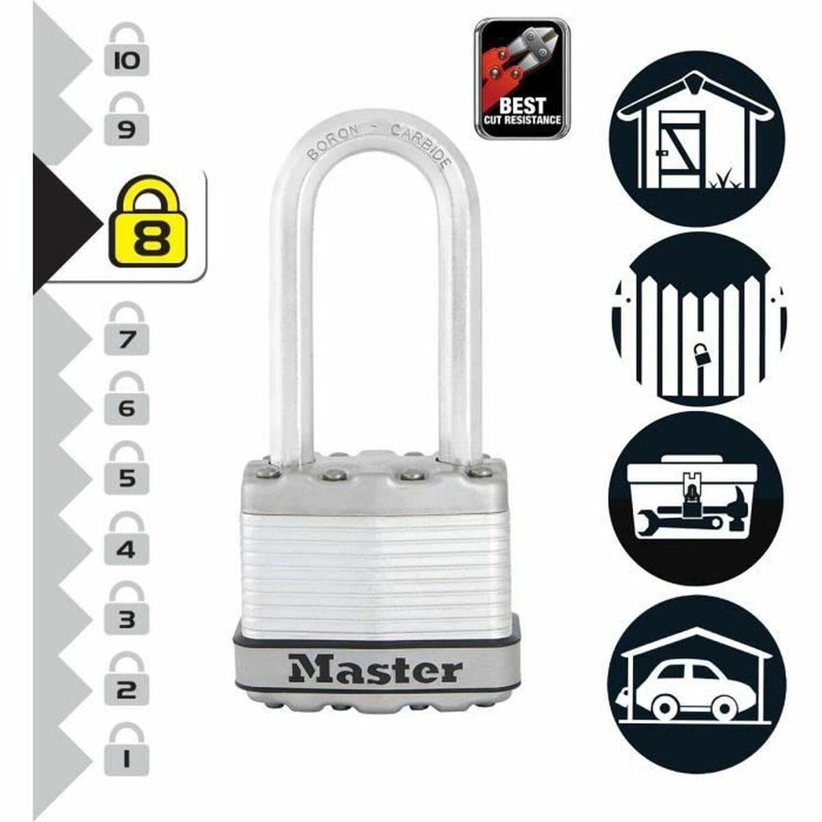 Drėkintuvas Master Lock Titano spyna - Excell - 45 mm (3 vnt. / blisteryje)