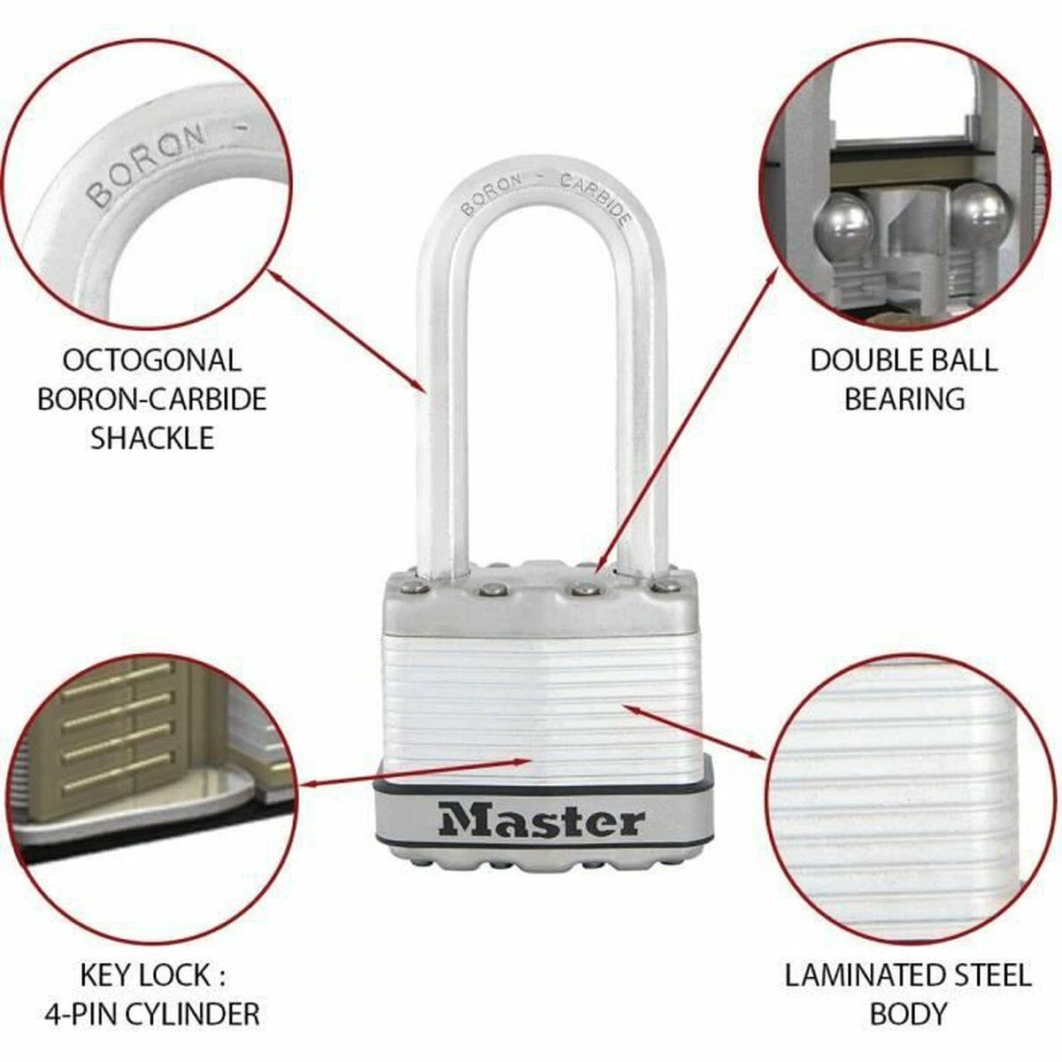 Drėkintuvas Master Lock Titano spyna - Excell - 45 mm (3 vnt. / blisteryje)