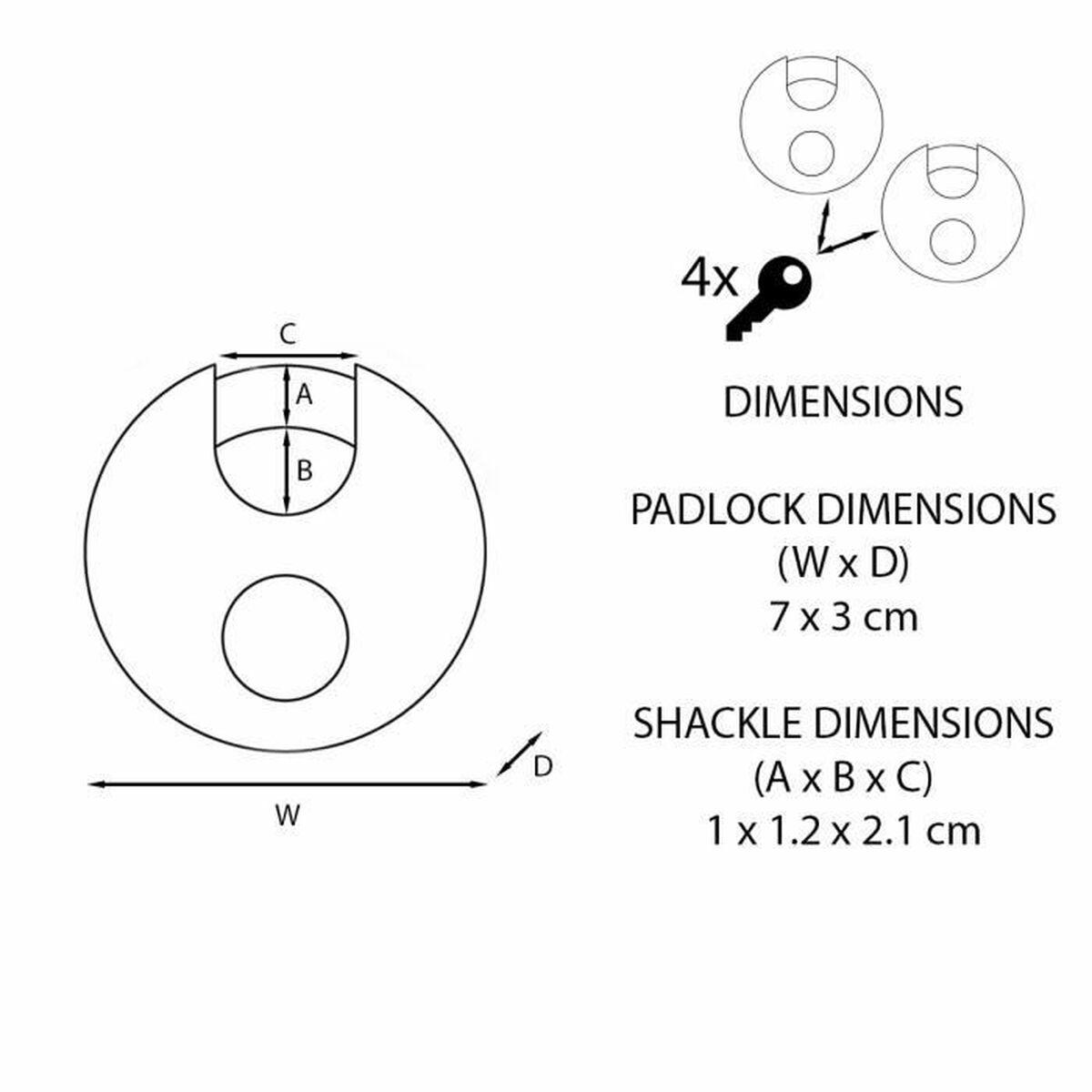 MasterLock Master Lock Pakabinama 2 diskų nerūdijančio plieno (70 mm) M40E