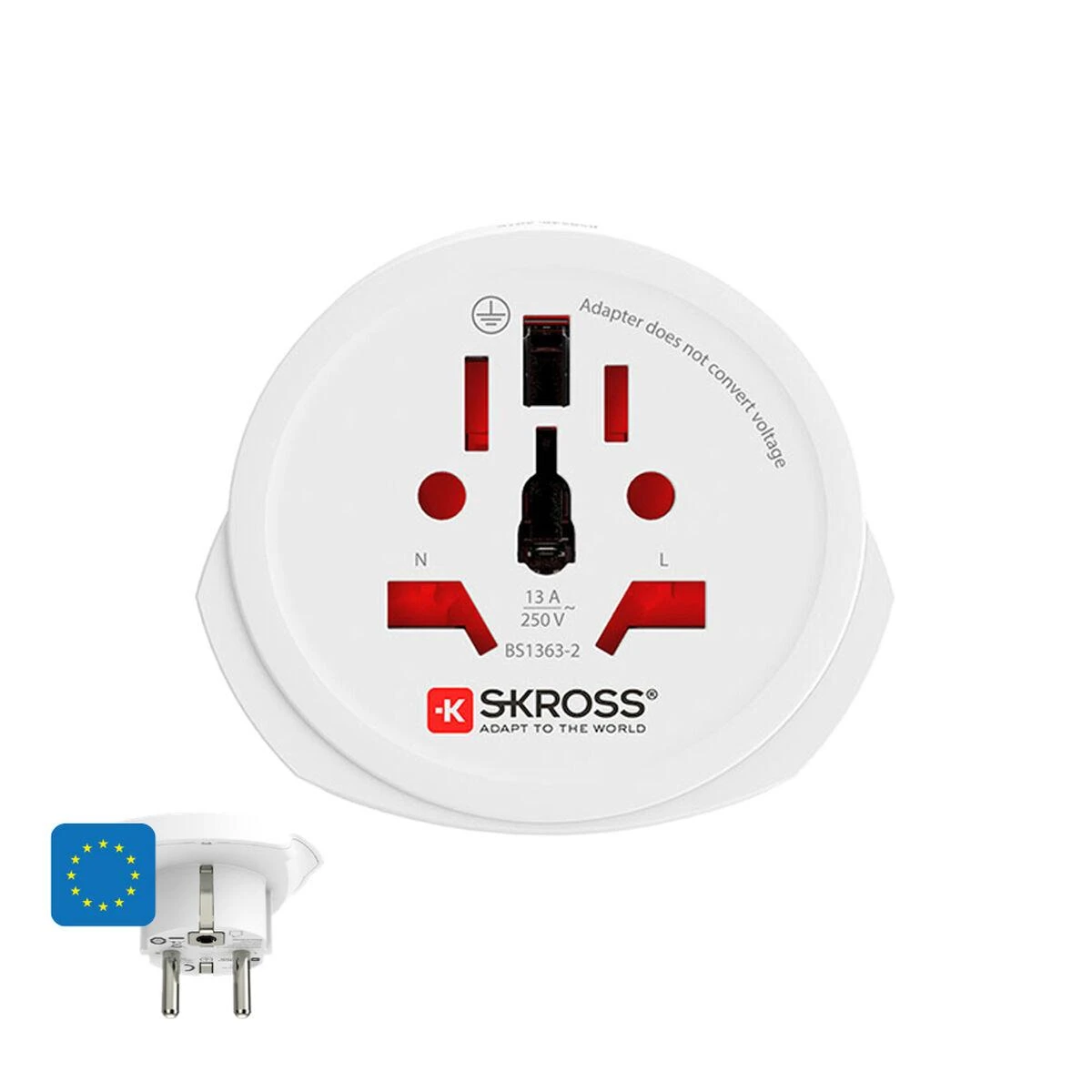 Segula „SKROSS Single Adapteris Europe“, kelioninis adapteris iš viso pasaulio į CEE 7/4-out