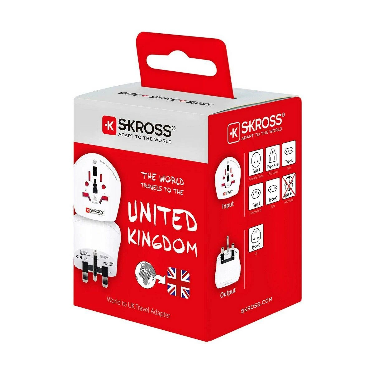 SKROSS kelioninis adapteris UK pakuotė