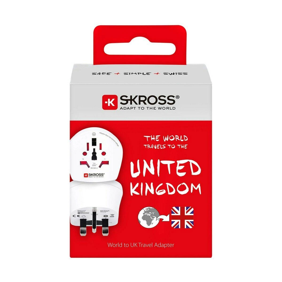 Adapteris UK kištukas - universalus lizdas 230V 7A SKROSS
