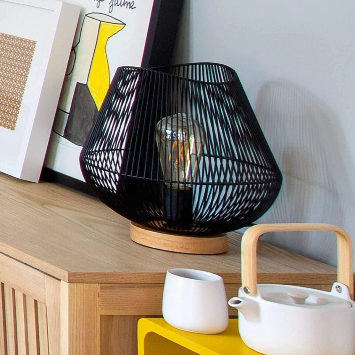 Atmosphera Table lamp JENA loft style, juodas, 28 cm