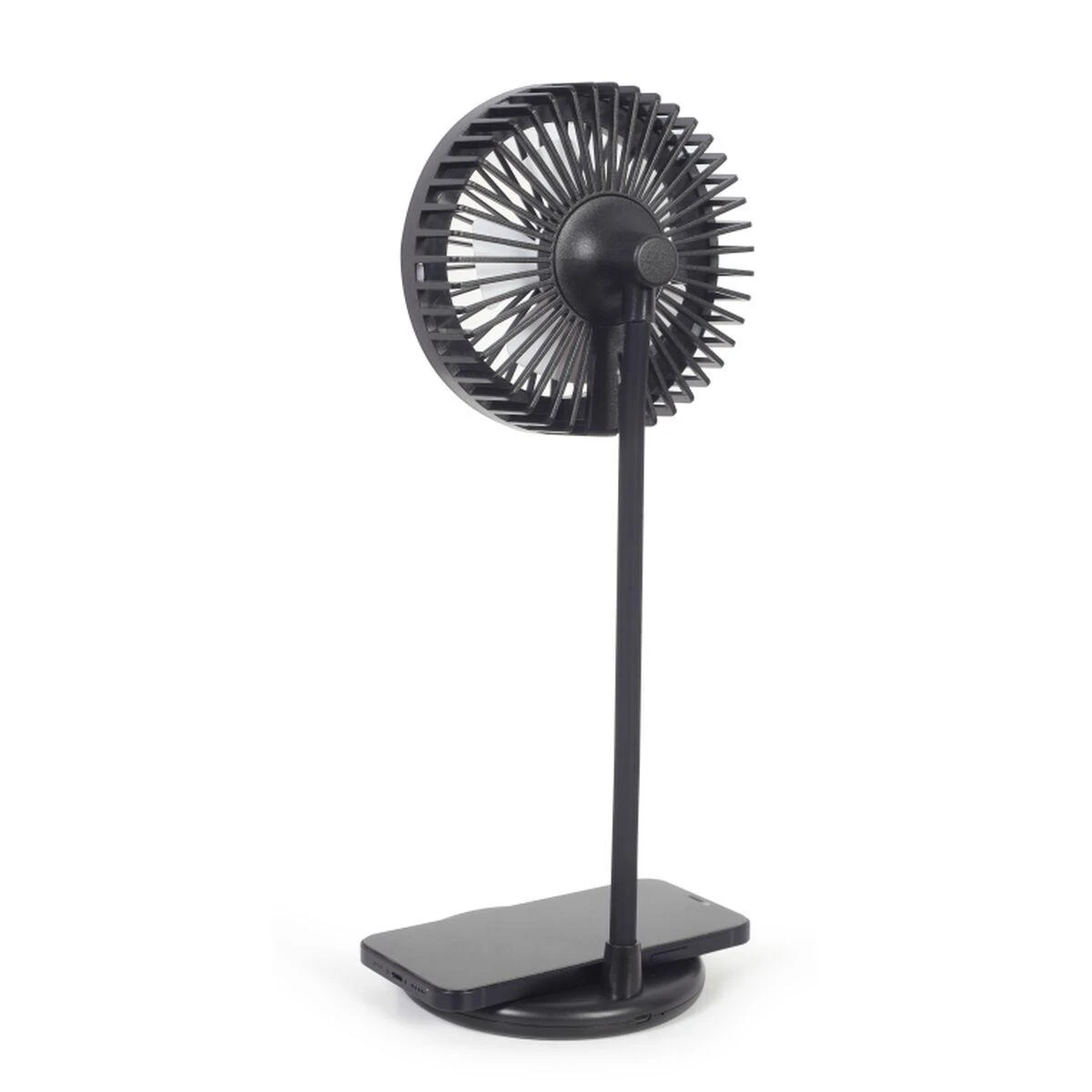Gembird | TA-WPC10-LEDFAN-01 stalinis ventiliatorius su lempute ir belaidžiu įkrovikliu | N/A | Telefonas arba planšetinis kompiuteris su integruotu belaidžiu „Qi“ įkrovimu