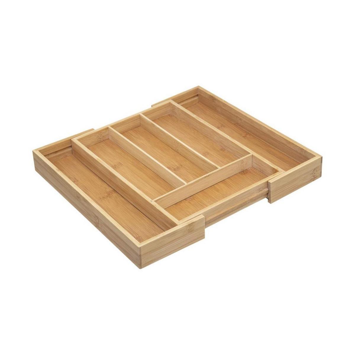 5five Simply Smart Bamboo Stalo įrankių stalčius, bambukinis, 25-39 cm, stumdomas