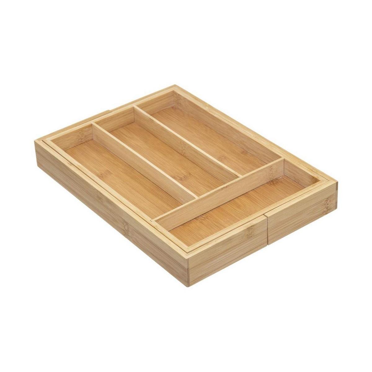 5five Simply Smart Bamboo Stalo įrankių stalčius, bambukinis, 25-39 cm, stumdomas