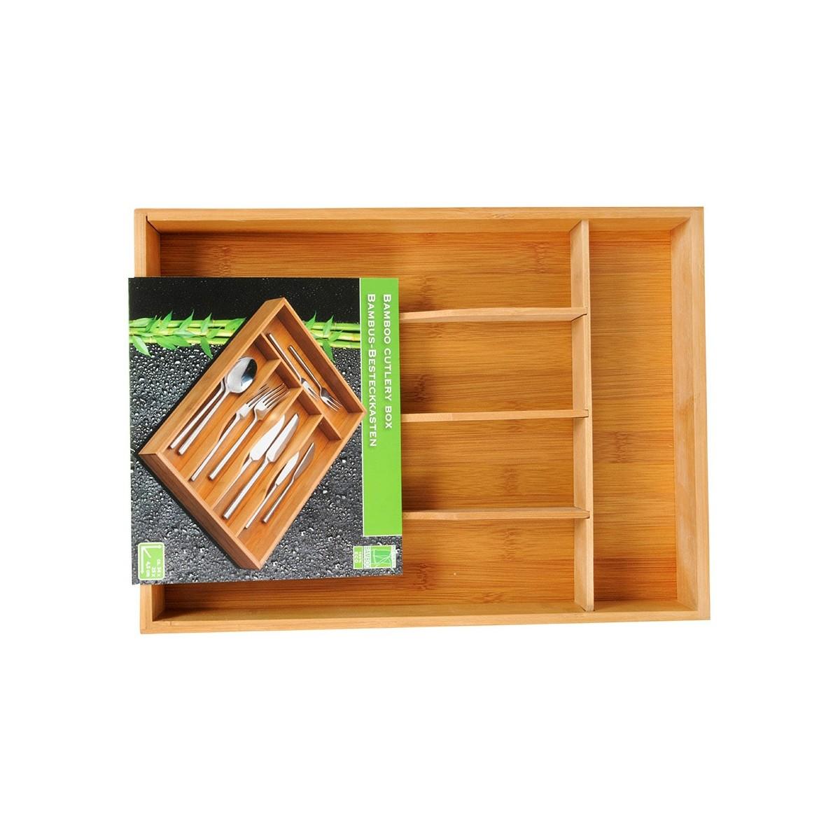 5five Simply Smart Bamboo Stalo įrankių stalčius, bambukinis, 25-39 cm, stumdomas