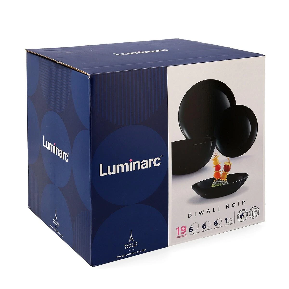 Vakarienės rinkinys 6 asmenims Diwali juoda 19 vnt. LUMINARC